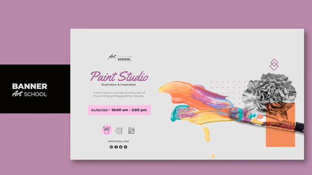 Free PSD | Art school banner template