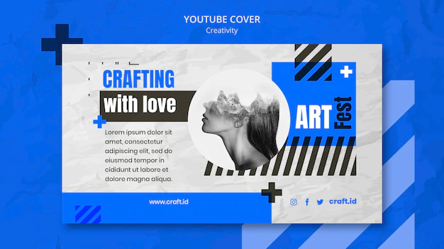 Free PSD | Arts and crafts youtube cover template
