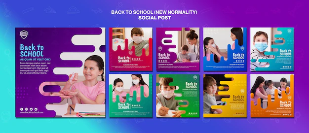 Free PSD | Back to school social media post template