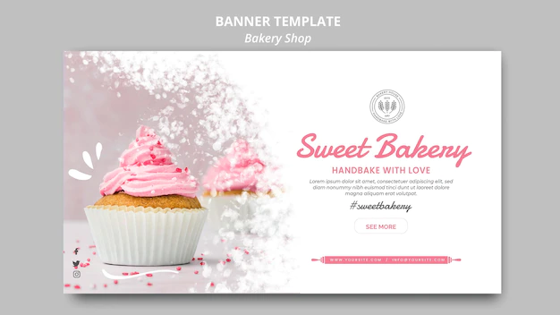 Free PSD | Bakery shop banner template concept