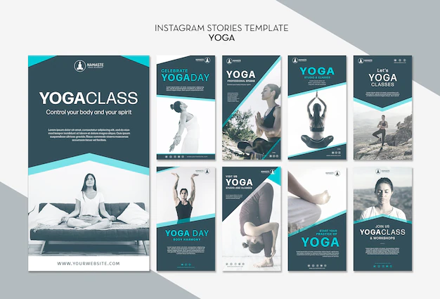 Free PSD | Balance your life yoga class instagram stories