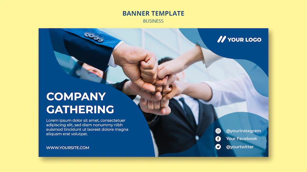 Free PSD | Banner template for company gathering