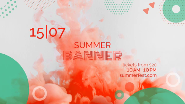 Free PSD | Banner template for summer festival