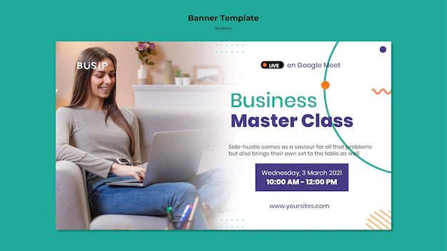 Free PSD | Banner template for webinar and business startup