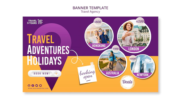 Free PSD | Banner travel agency ad template