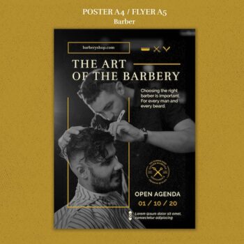 Free PSD | Barber shop poster template