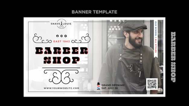 Free PSD | Barbershop landing page template