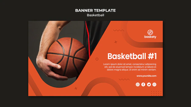 Free PSD | Basketball banner template style