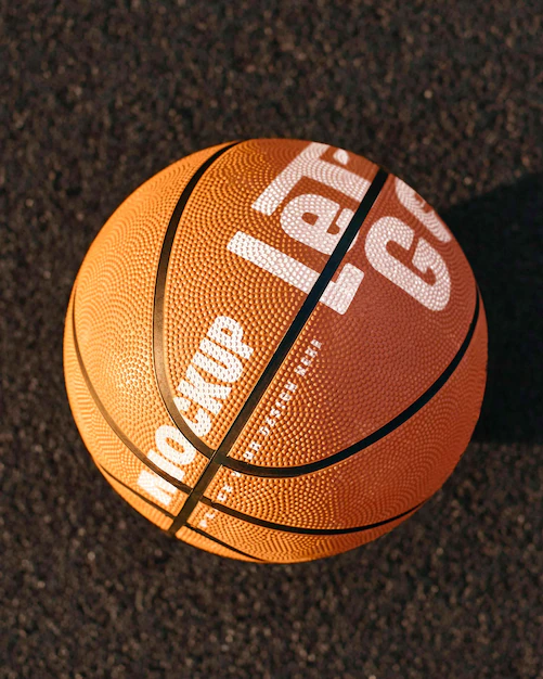 Free PSD | Basketball game design mockup with ball