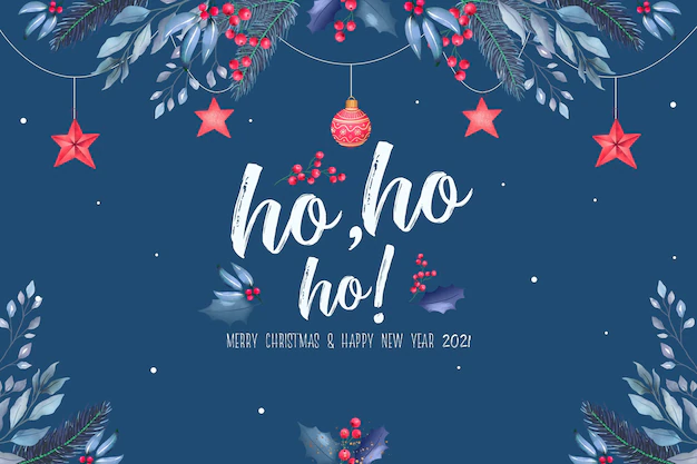 Free PSD | Beautiful christmas background with blue and red ornaments