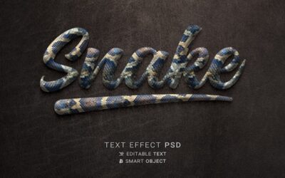 Free PSD | Beautiful snake text effect