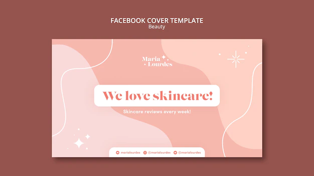 Free PSD | Beauty and skincare cosmetics social media cover template