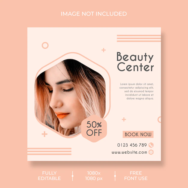Free PSD | Beauty center social media post template