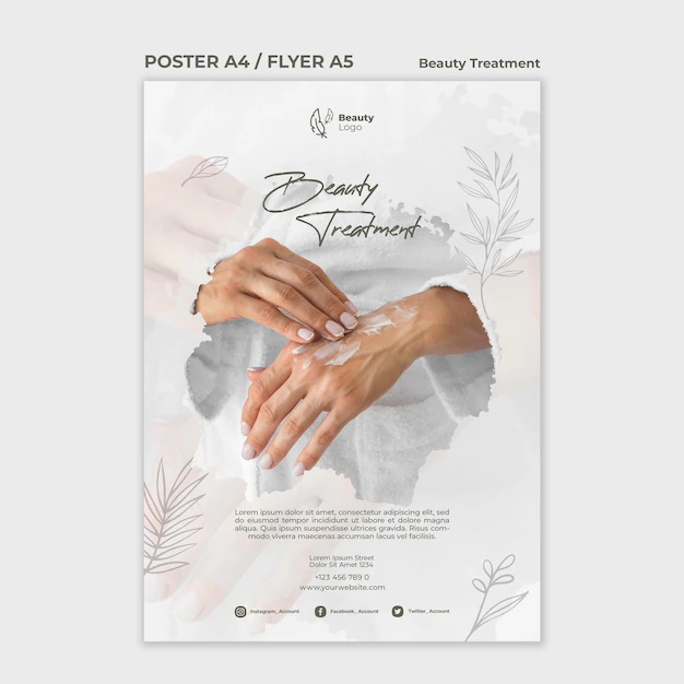 Free PSD | Beauty treatment concept poster template