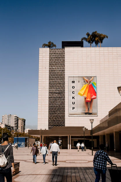 Free PSD | Billboard mockup on large building