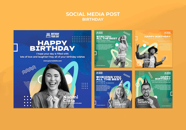 Free PSD | Birthday celebration social media post