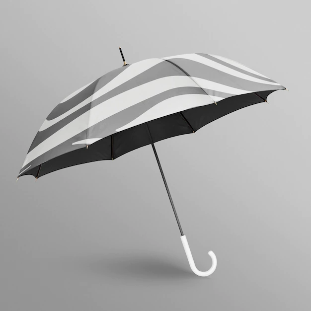 Free PSD | Black and white umbrella mockup