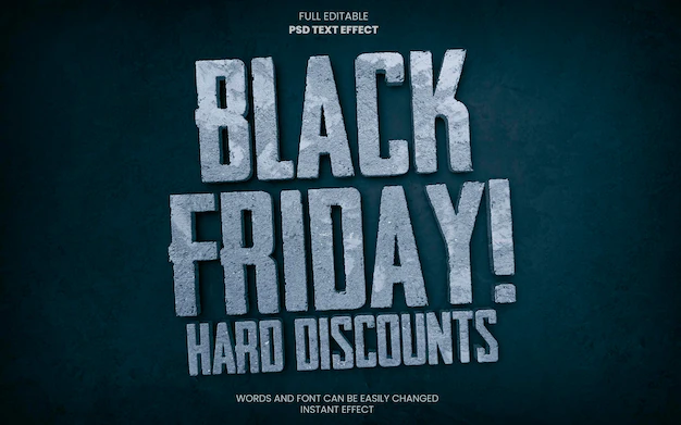 Free PSD | Black friday stone text effect