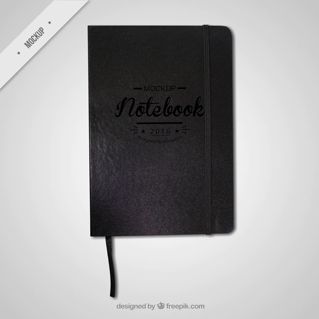 Free PSD | Black notebook mockup