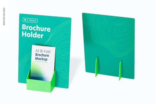 Free PSD | Brochure holders mockup, front and back view