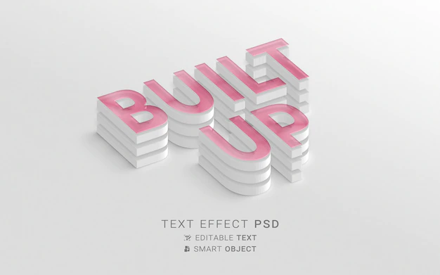 Free PSD | Built up text effect