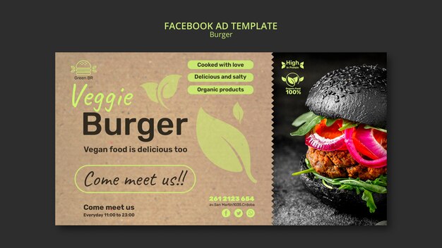 Free PSD | Burger facebook ad template design