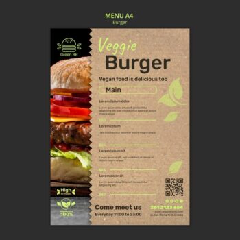 Free PSD | Burger menu template design