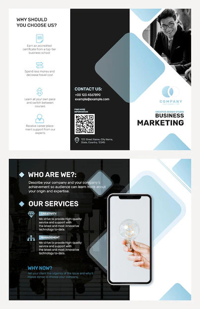Free PSD | Business brochure template psd for a marketing company