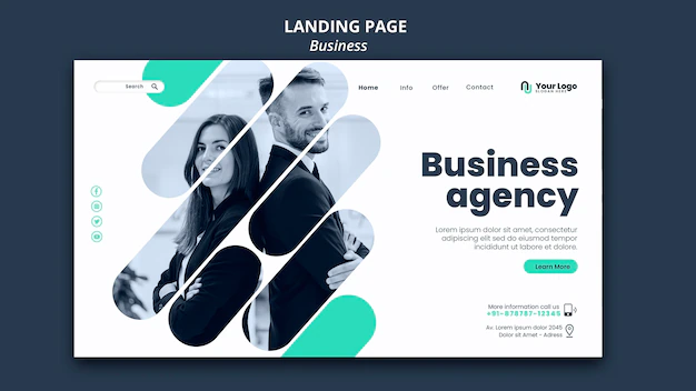 Free PSD | Business concept landing page template