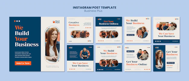 Free PSD | Business instagram posts collection