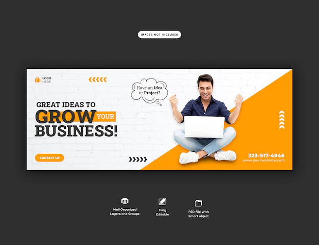 Free PSD | Business promotion and corporate facebook cover template