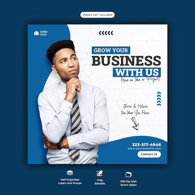 Free PSD | Business promotion and corporate social media banner template