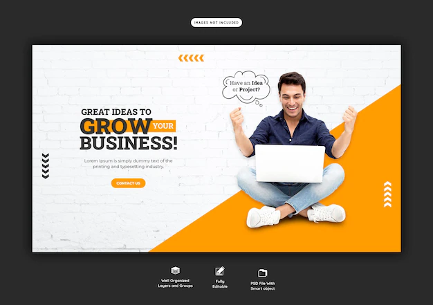 Free PSD | Business promotion and corporate web banner template