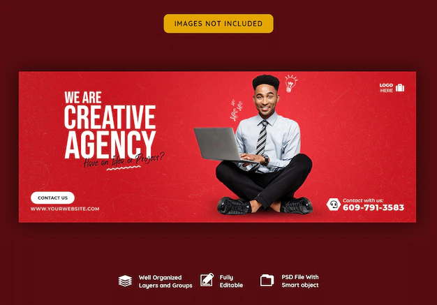 Free PSD | Business promotion and creative facebook cover template
