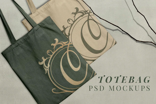 Free PSD | Canvas tote bag mockup psd in luxury style