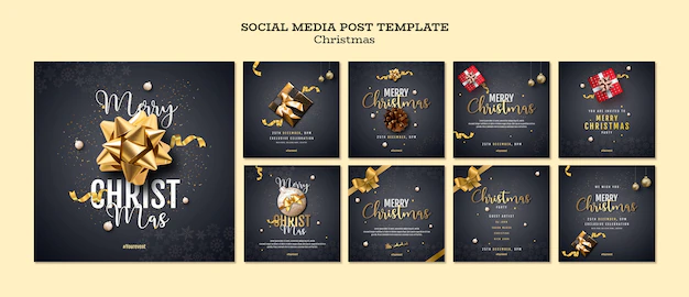 Free PSD | Christmas instagram post collection