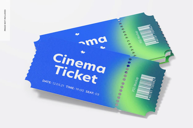 Free PSD | Cinema tickets mockup