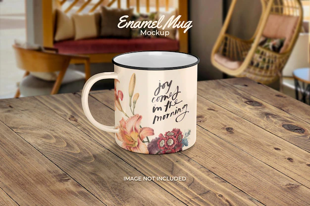 Free PSD | Classic enamel mug mockup