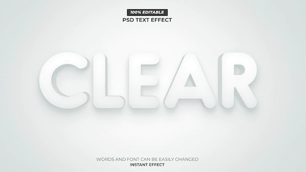 Free PSD | Clear white text effect