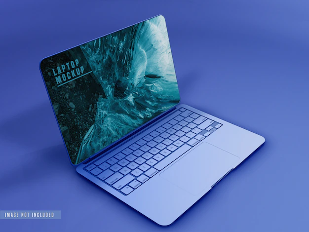Free PSD | Close up view of laptop mockup design