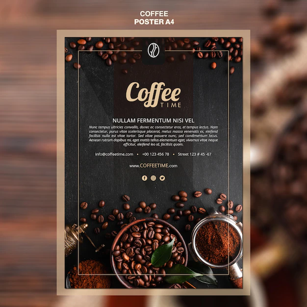 Free PSD | Coffee concept poster template