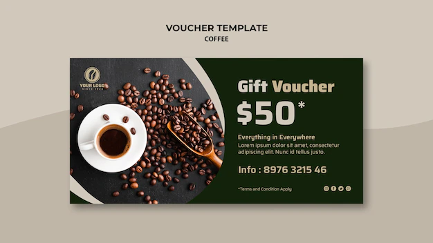 Free PSD | Coffee gift voucher