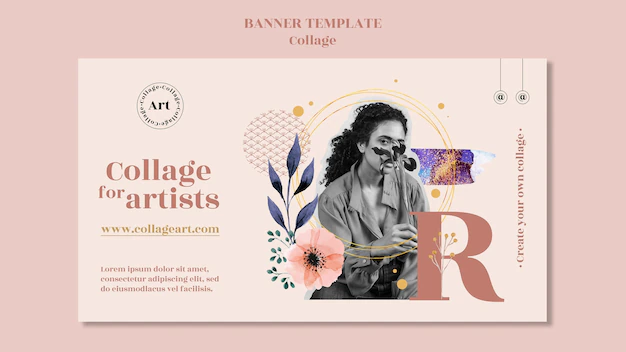 Free PSD | Collage for artists banner template
