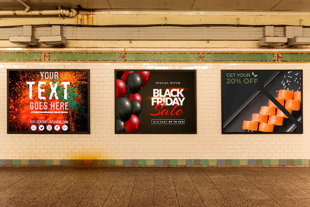 Free PSD | Collection of billboard mock-ups