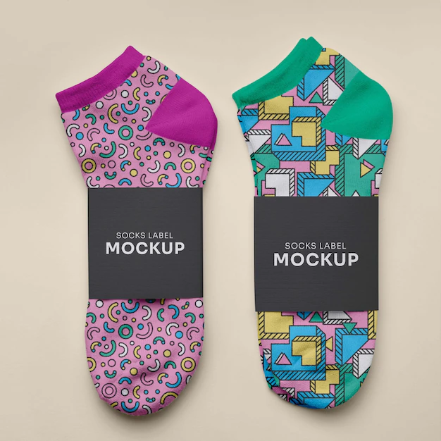 Free PSD | Color socks design mockup