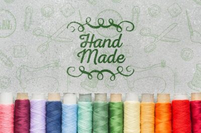Free PSD | Colorful thread with mock-up