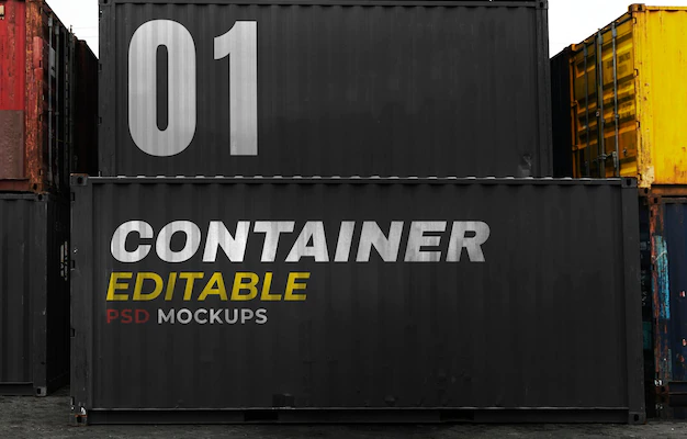 Free PSD | Container mockup psd for product storage