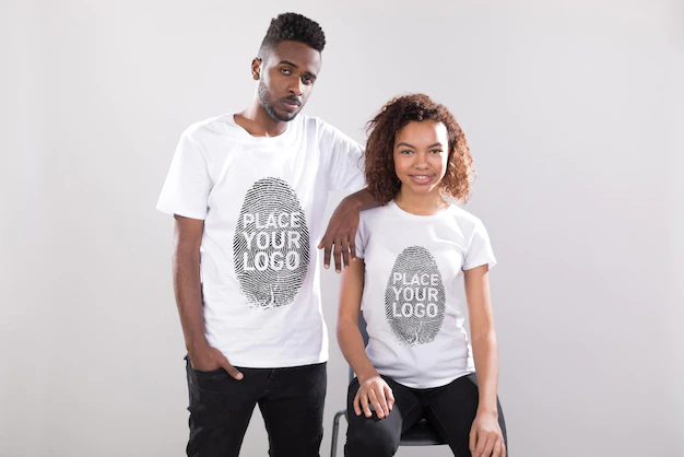 Free PSD | Couple tshirt mockup