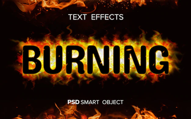 Free PSD | Creative fire text effect