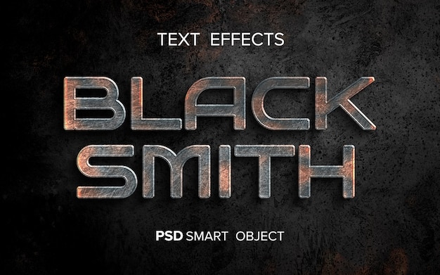 Free PSD | Creative metallic text effect